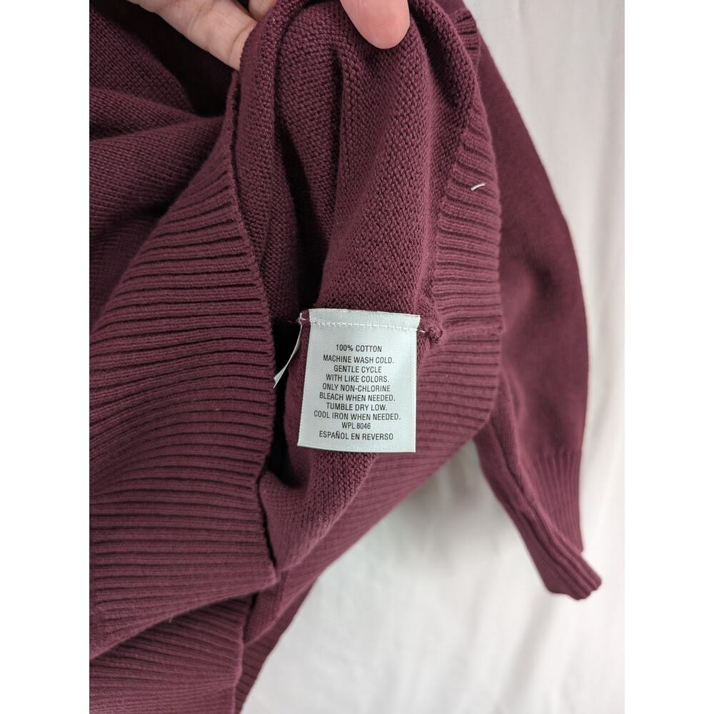 John Ashford Men's 1/4 Zip Sweater Striped Red Gray Large High Neck Long Sleeve - Picture 5 of 8